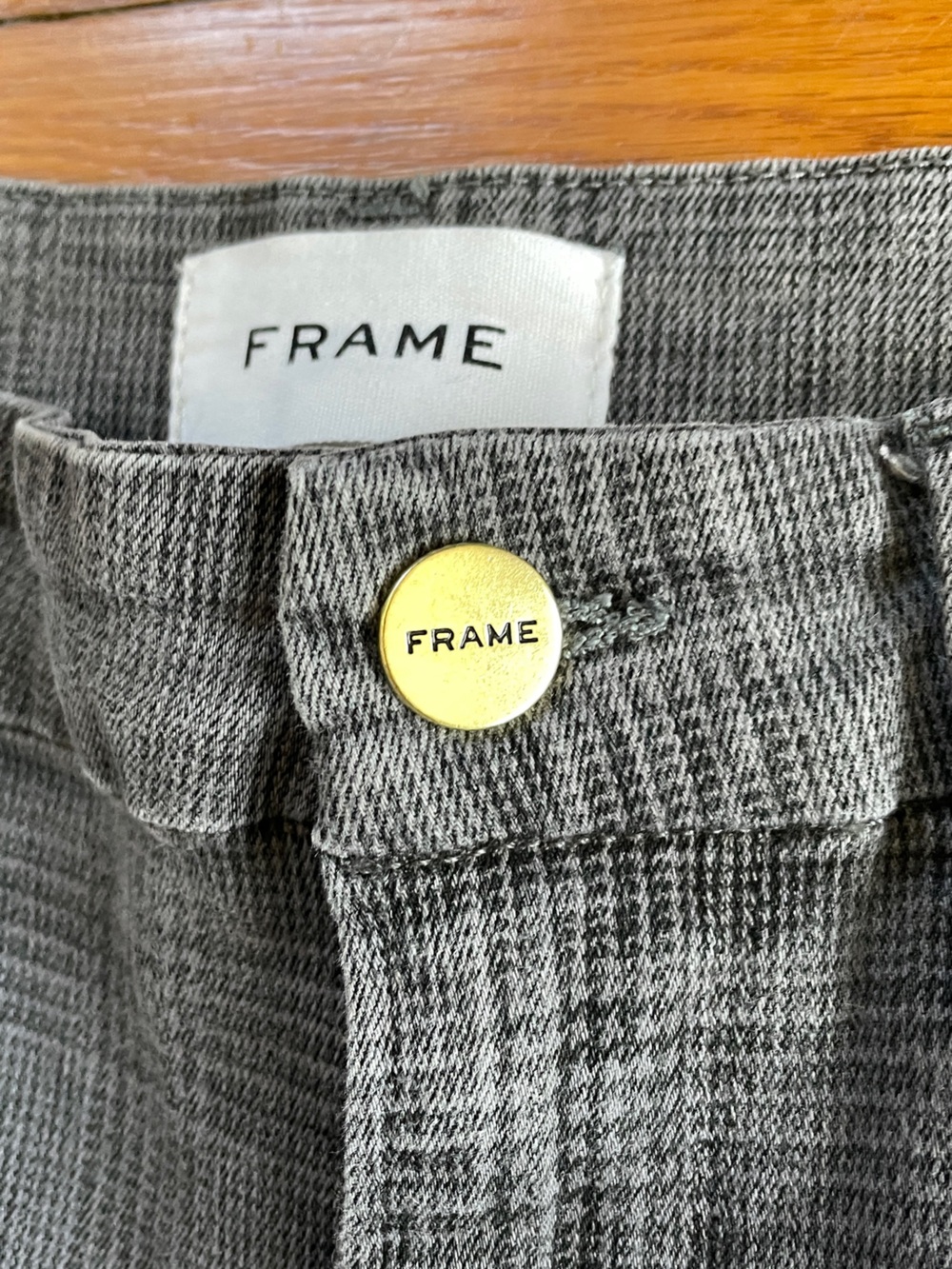 FRAME // Le Crop Mini Boot Washed Grey Plaid Stretch Jeans Cropped  Denim - Picture 6 of 13